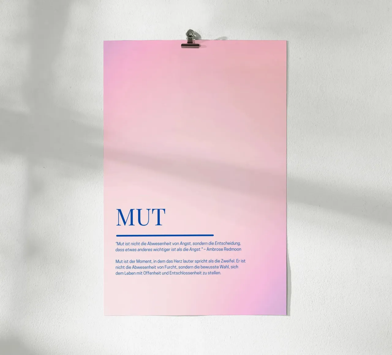 Achtsamkeits-Poster „Mut“ – Stärke beginnt in dir poster da Grünkraftwerk