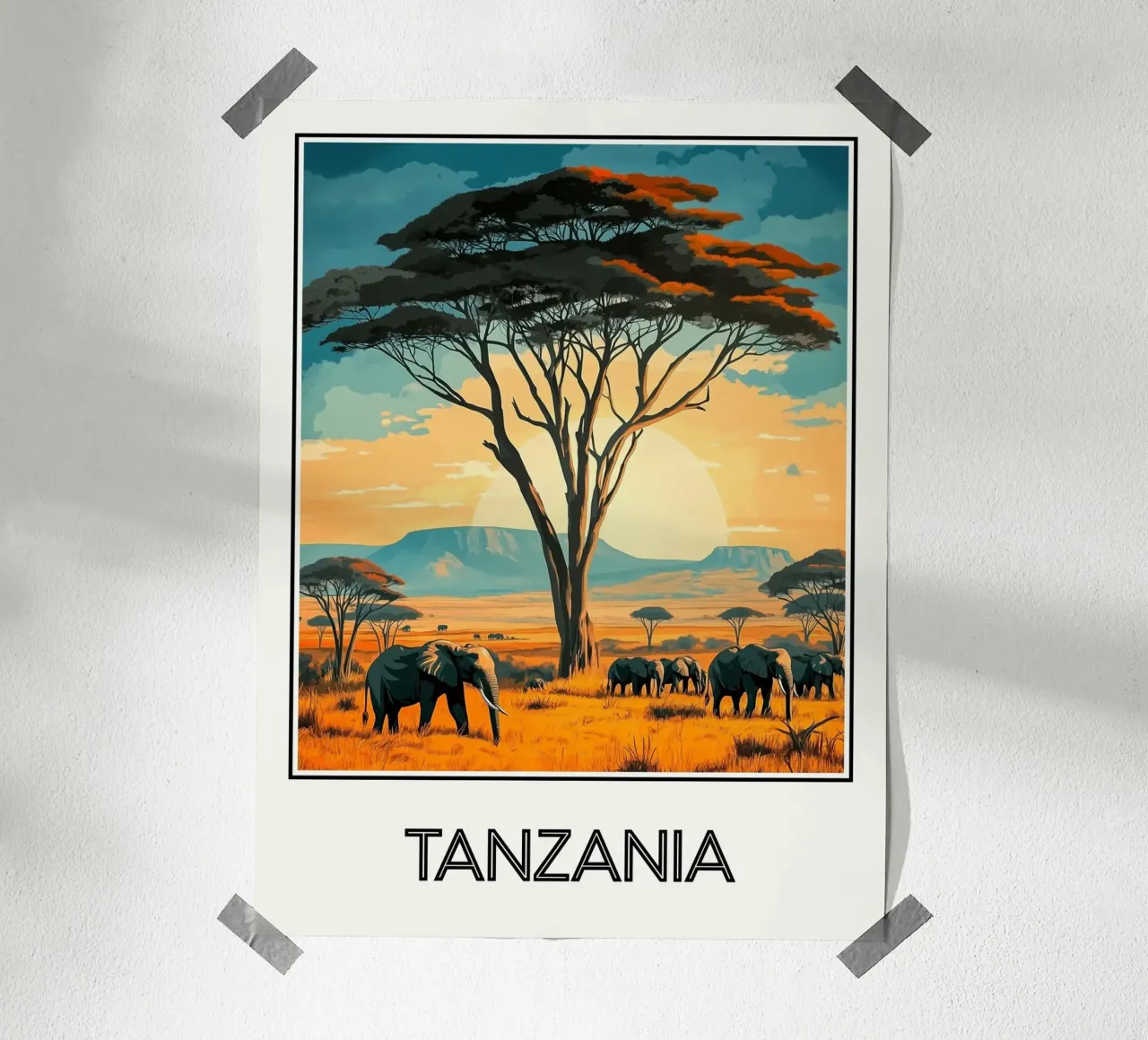 Tanzania poster con telaio in alluminio da Frame the World