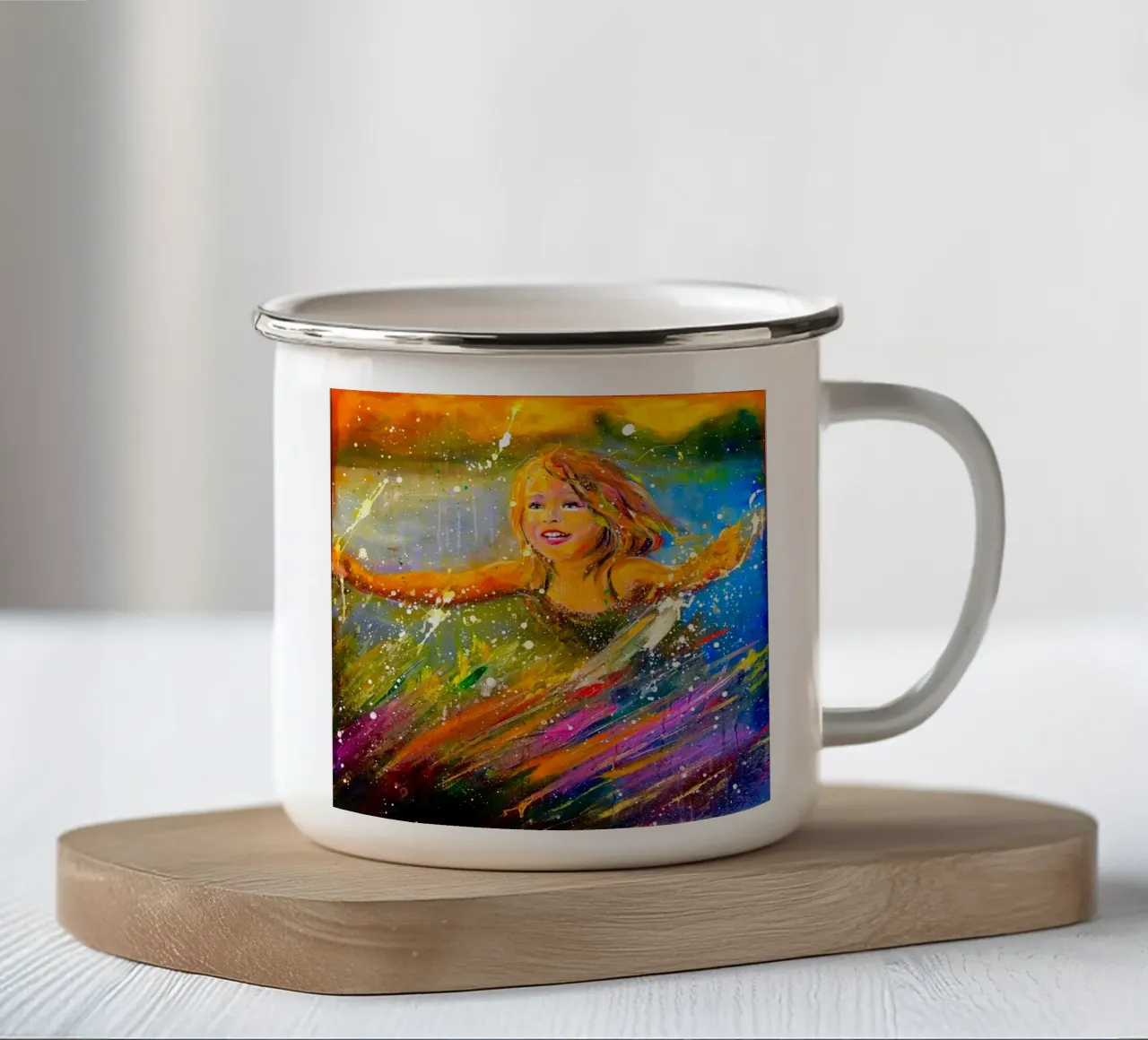 Farben des Glücks tazza in smalto da Happy 😃 Art 🎨 by Christine Schnoell