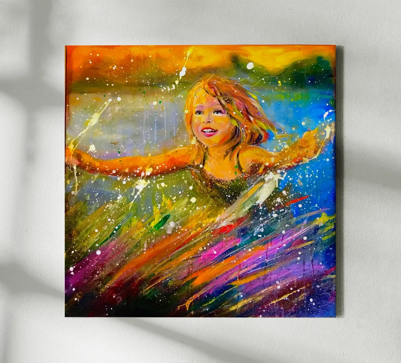 Farben des Glücks tela con Cornice a cassetta da Happy 😃 Art 🎨 by Christine Schnoell