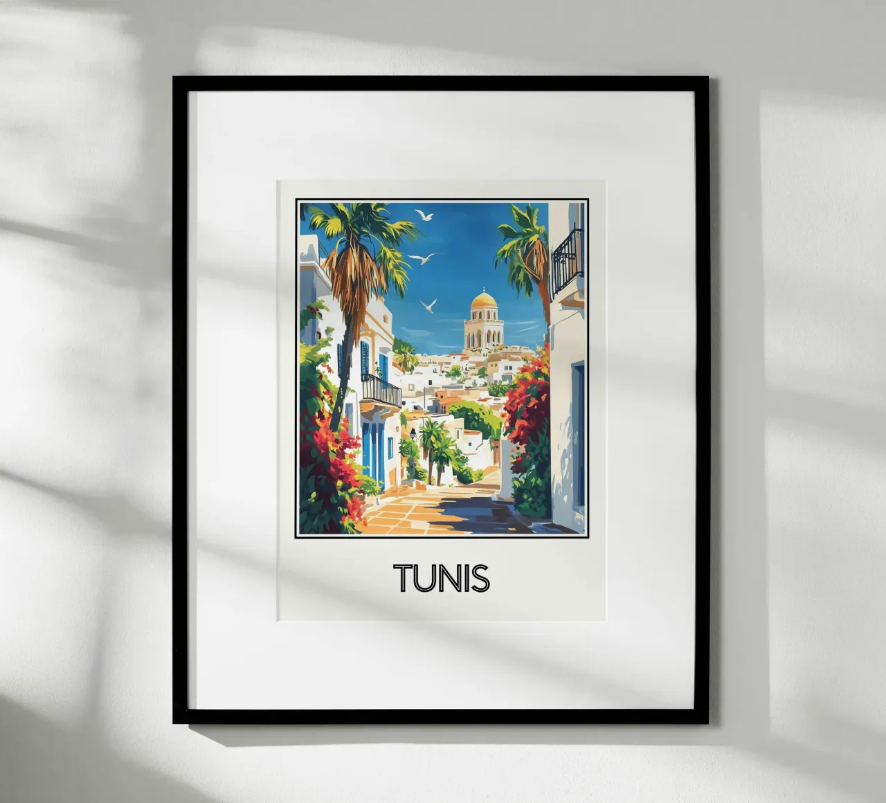 Tunisi poster con telaio in legno da Frame the World