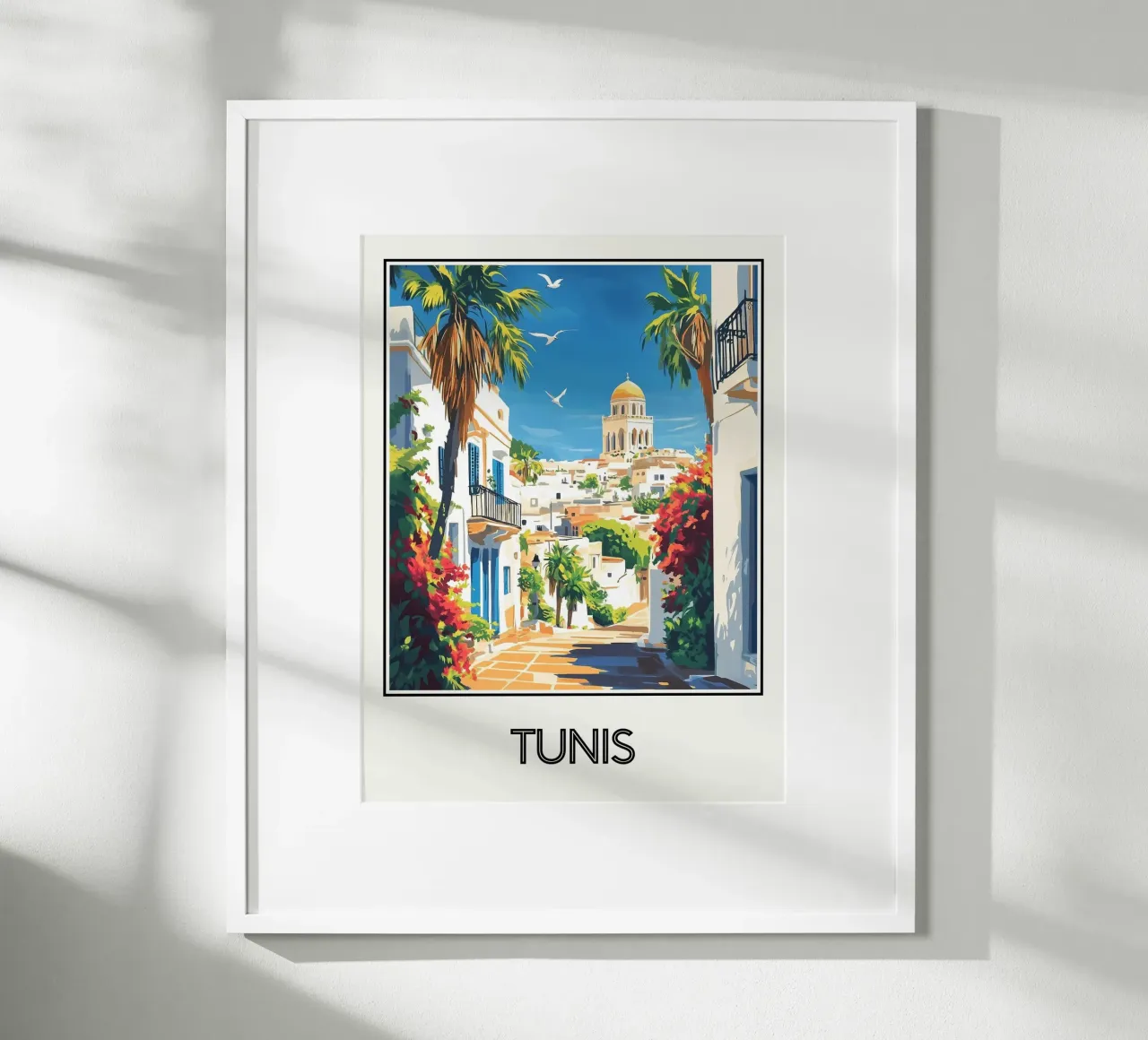 Tunisi poster con telaio in legno da Frame the World