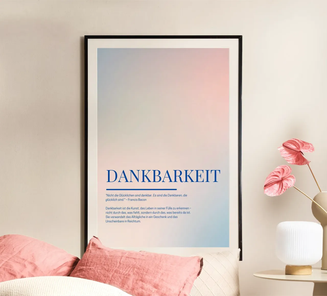 Achtsamkeits-Poster „Dankbarkeit“ – Die Kunst, das Leben wer poster da Grünkraftwerk