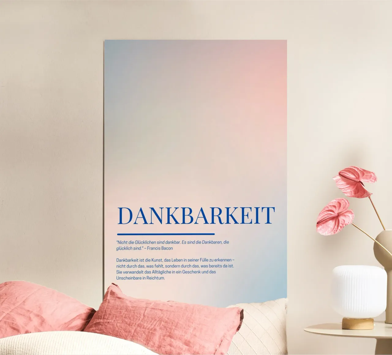 Achtsamkeits-Poster „Dankbarkeit“ – Die Kunst, das Leben wer poster da Grünkraftwerk