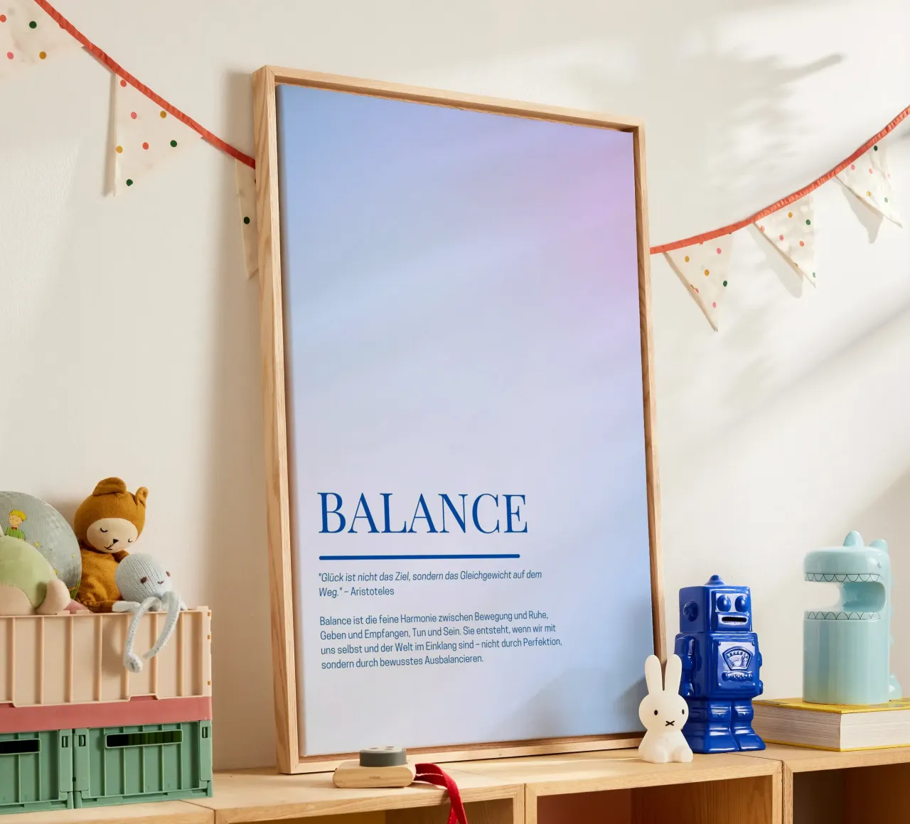Achtsamkeits-Poster „Balance“ – Finde deine innere Mitte tela con Cornice a cassetta da Grünkraftwerk