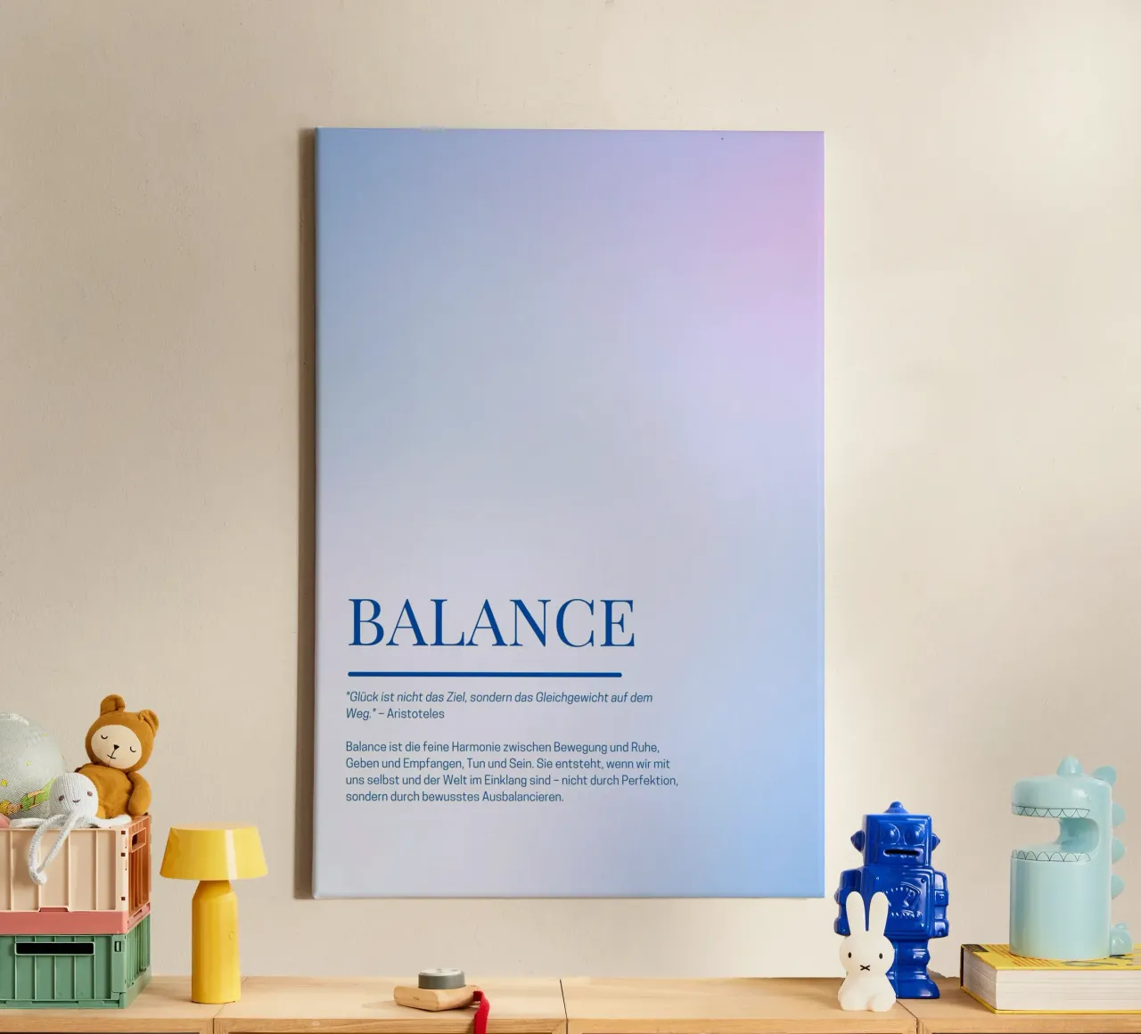 Achtsamkeits-Poster „Balance“ – Finde deine innere Mitte tela con Cornice a cassetta da Grünkraftwerk