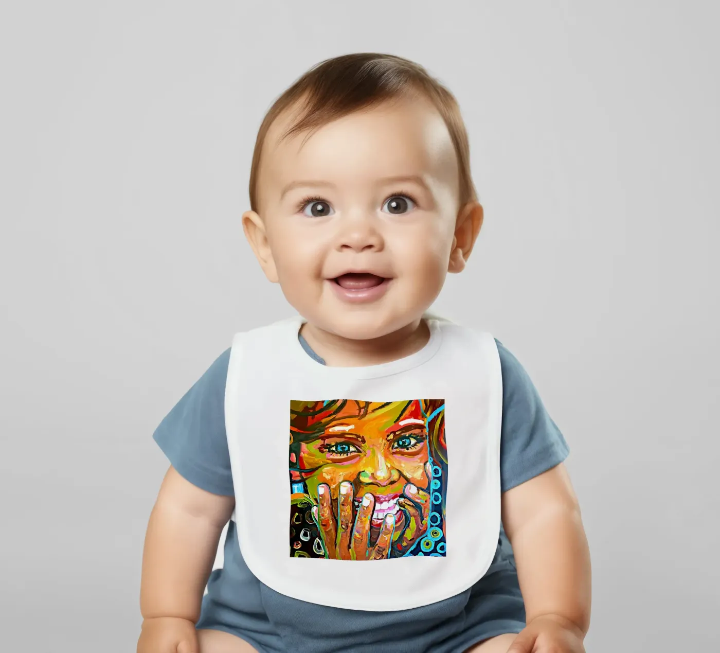 Happiness bavaglino da Happy 😃 Art 🎨 by Christine Schnoell