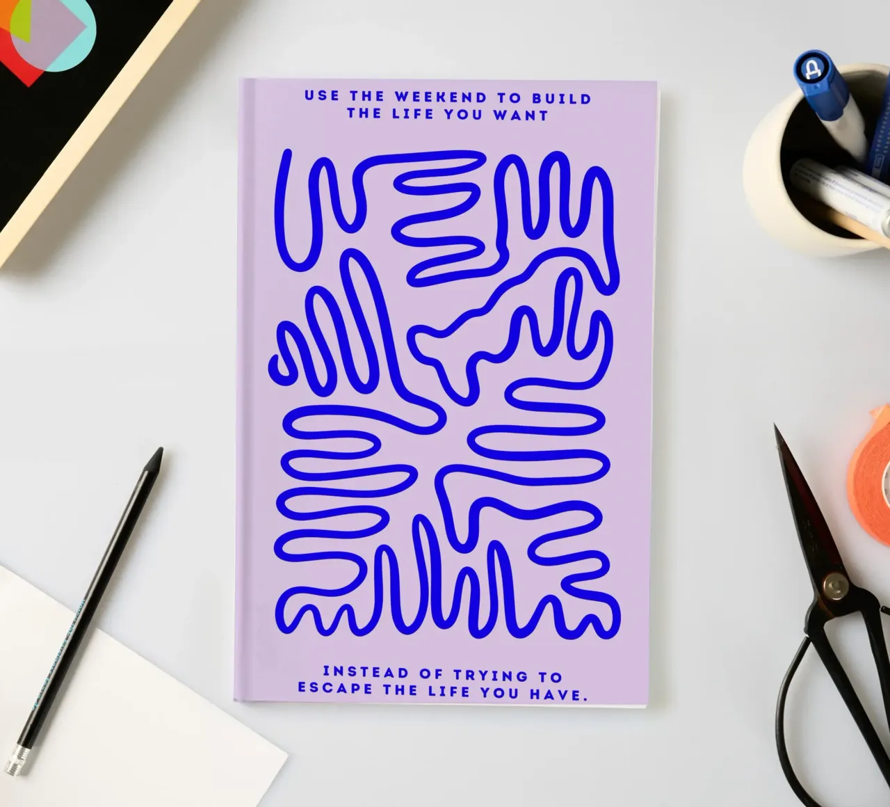 Poster „Use the Weekend to Build the Life You Want“ notebook by Grünkraftwerk