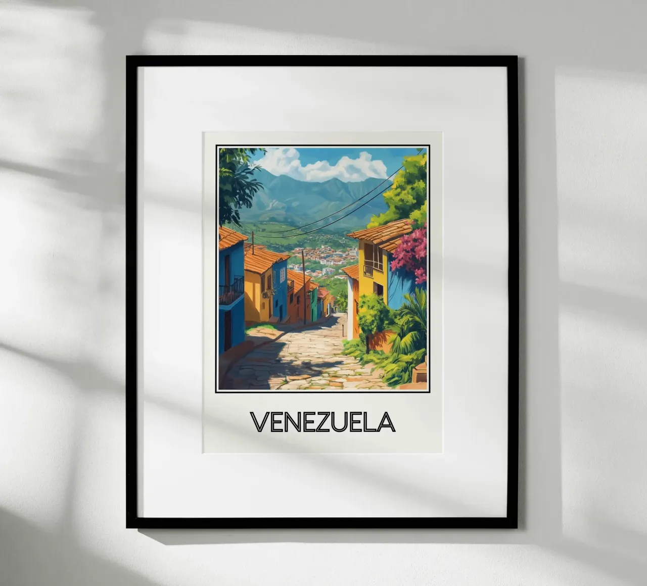 Venezuela poster con telaio in legno da Frame the World
