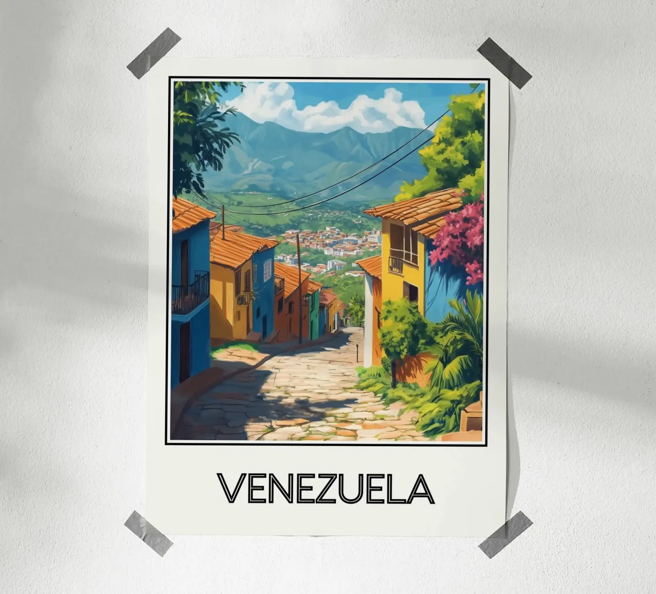 Venezuela poster con telaio in legno da Frame the World