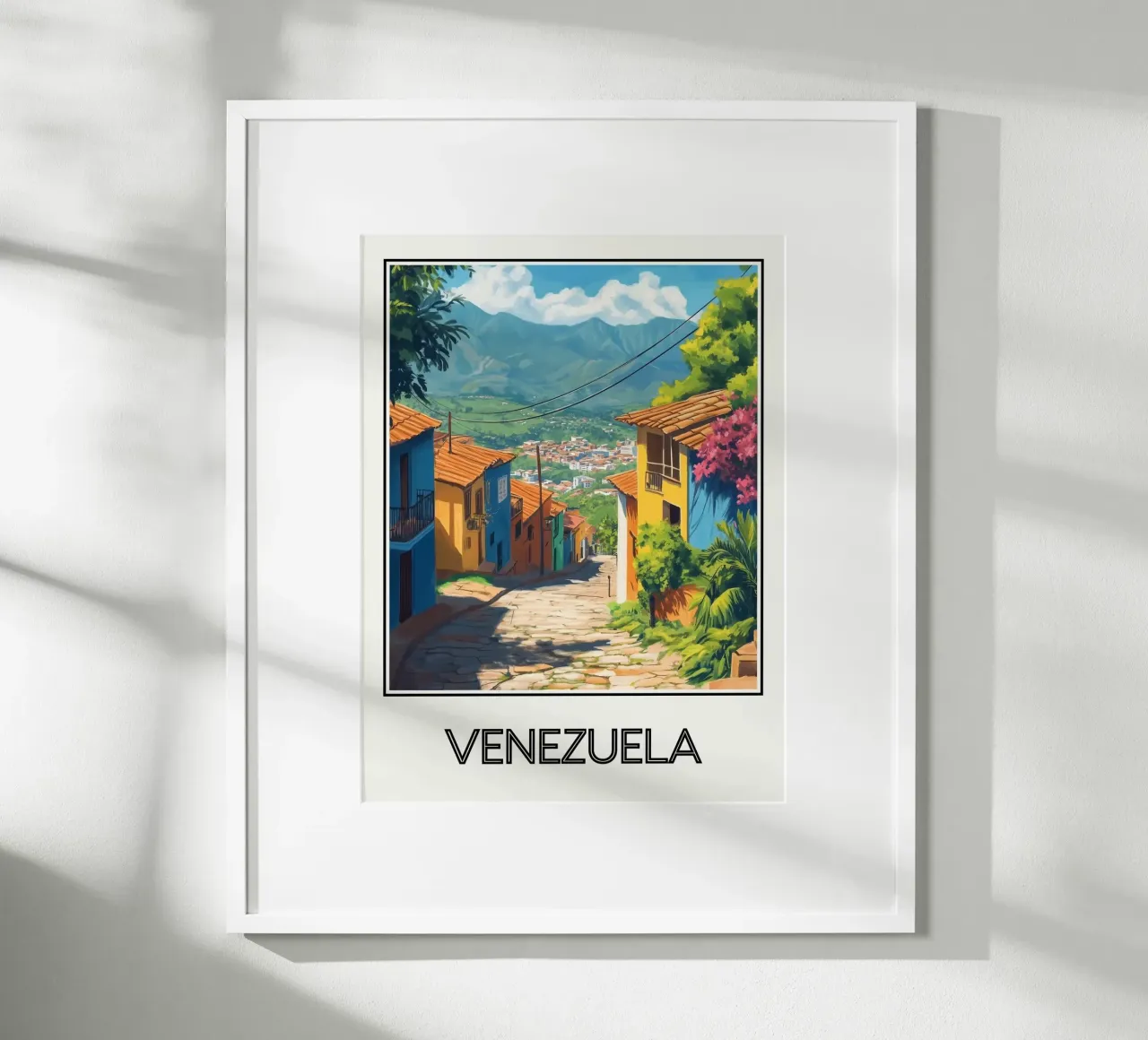 Venezuela poster con telaio in legno da Frame the World
