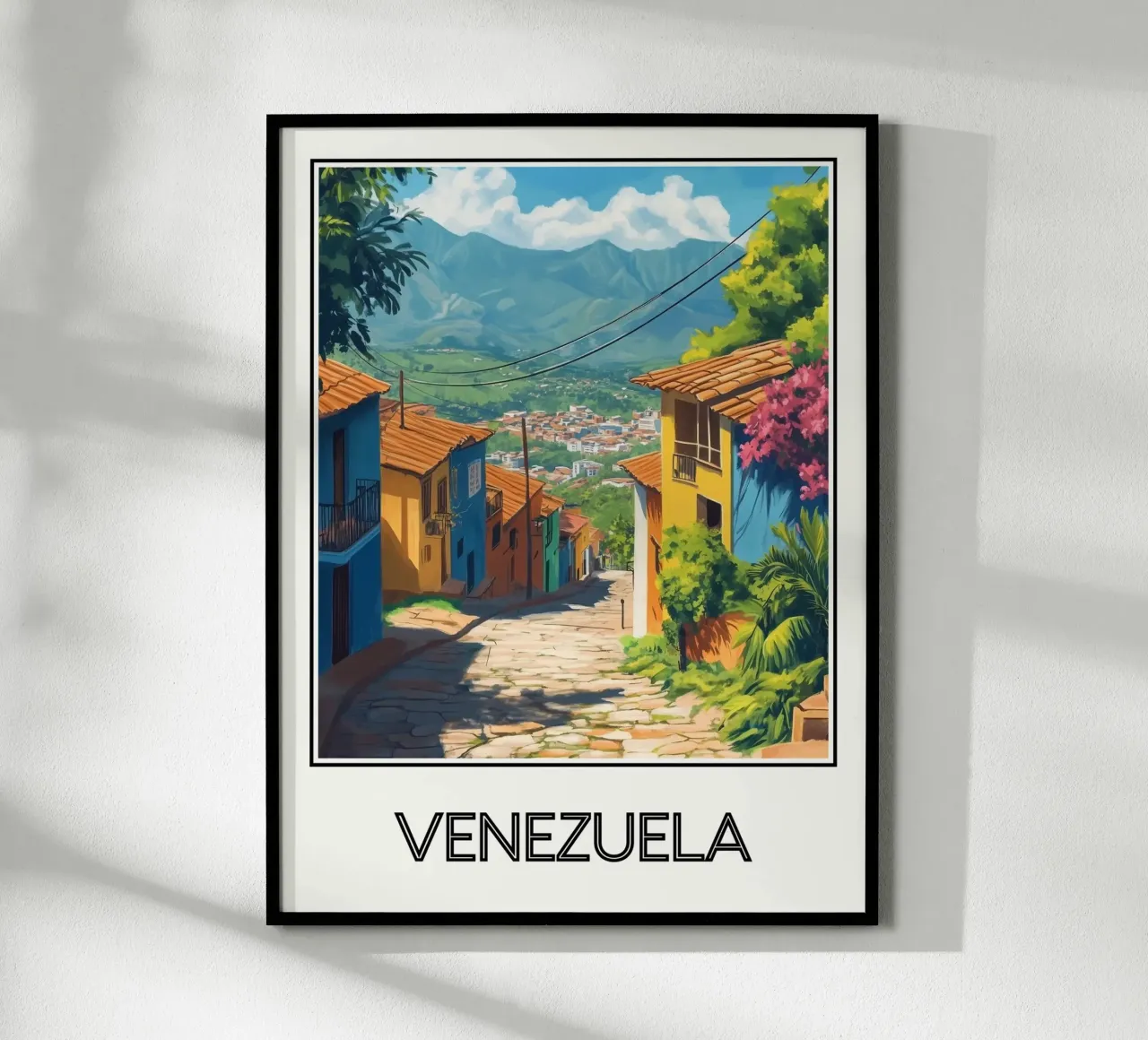 Venezuela poster con telaio in legno da Frame the World