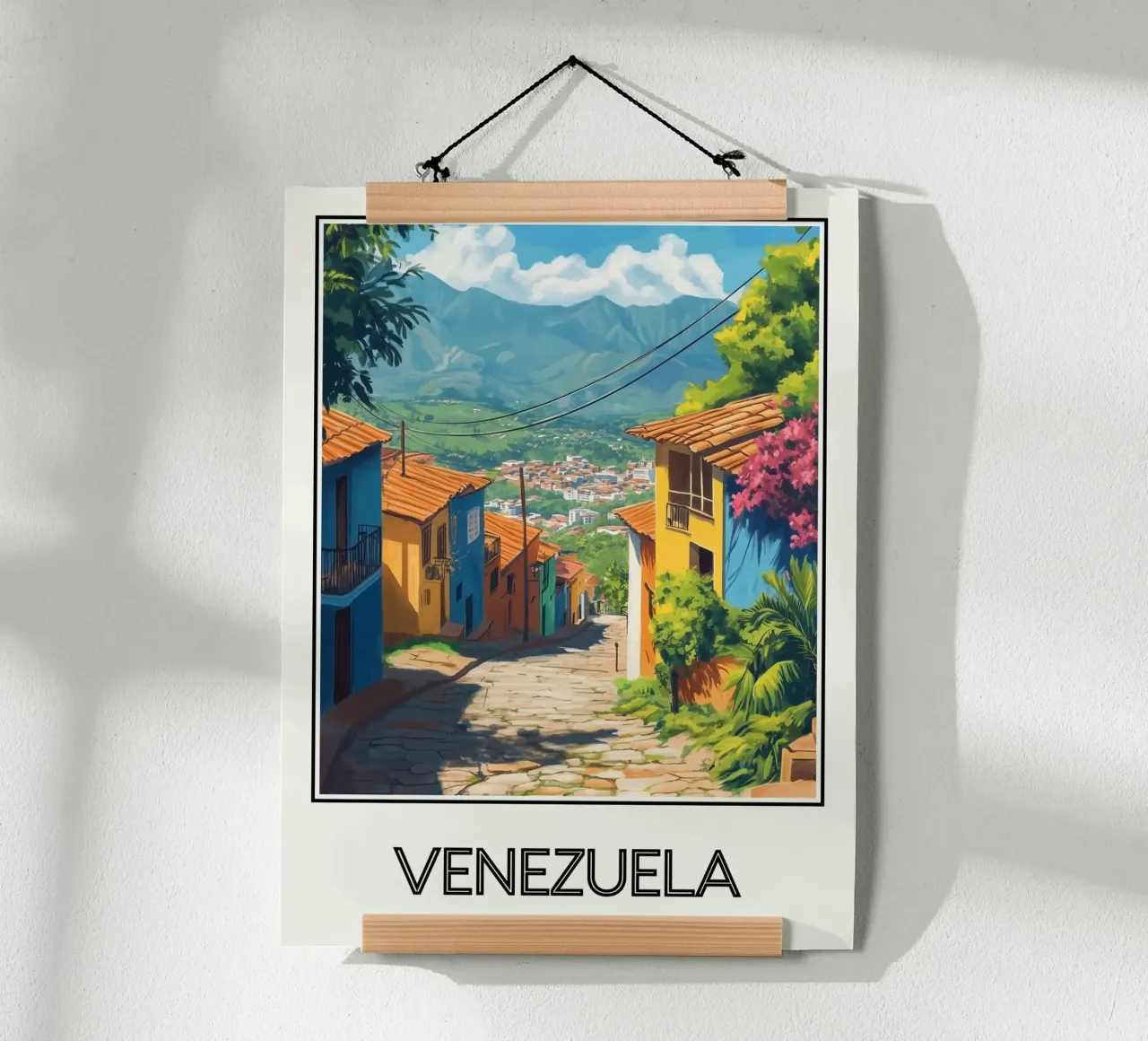Venezuela poster con telaio in legno da Frame the World