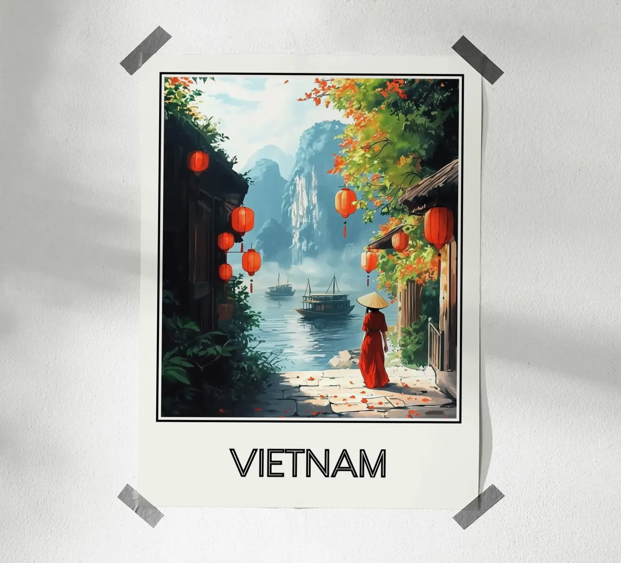 Vietnam poster con telaio in legno da Frame the World