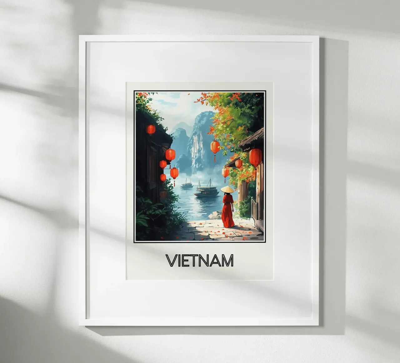 Vietnam poster con telaio in legno da Frame the World
