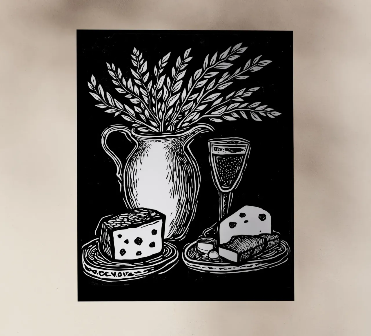 Wine, Wheat, and Cheese pellicola backlit da Indigo Rain