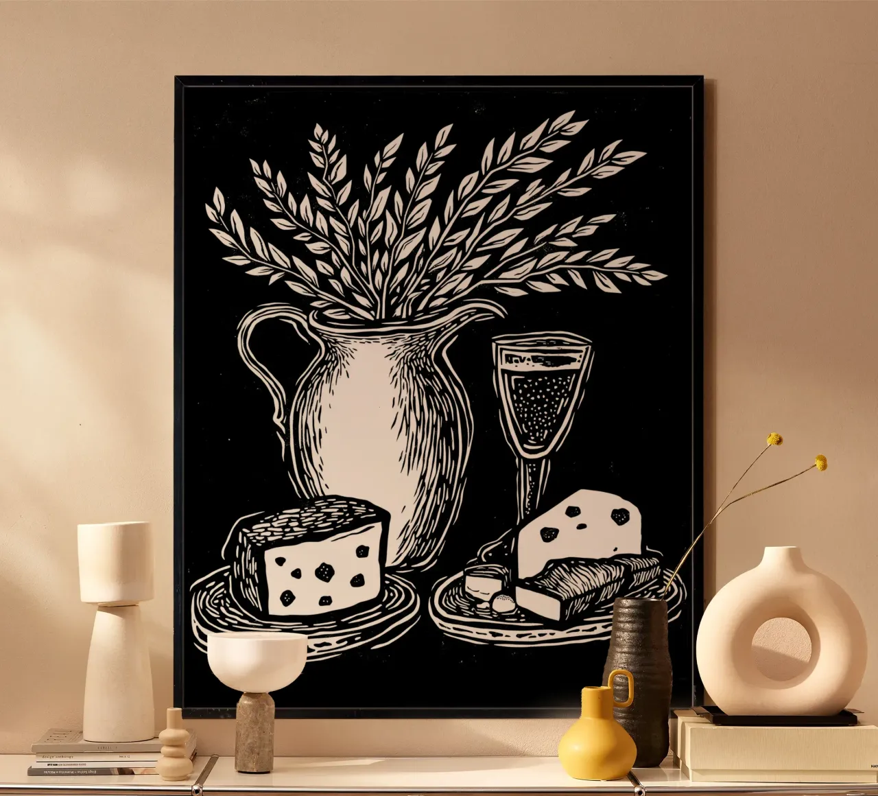 Wine, Wheat, and Cheese carta hahnemühle da Indigo Rain