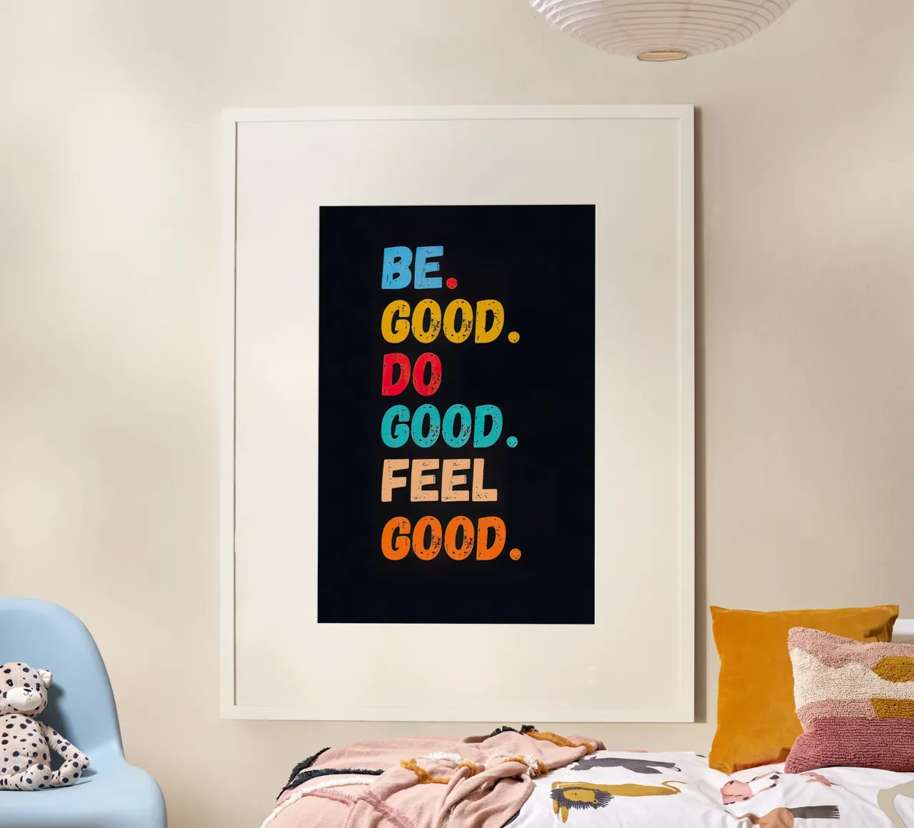 Essere buoni, fare bene, sentirsi bene poster con telaio in alluminio da 🥝 KIWI STORE