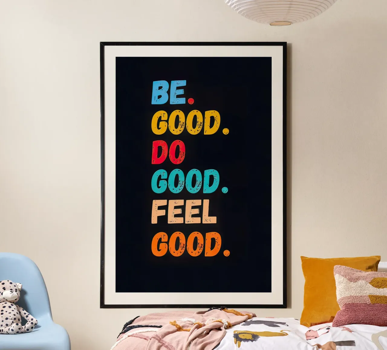 Essere buoni, fare bene, sentirsi bene poster con telaio in alluminio da 🥝 KIWI STORE