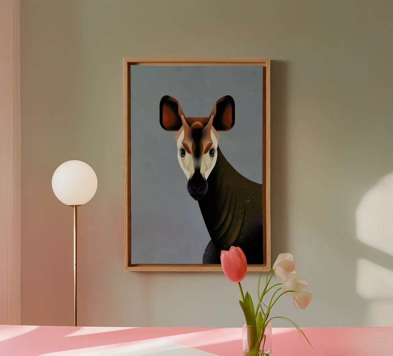 Okapi tela con Cornice a cassetta da Dieter Braun