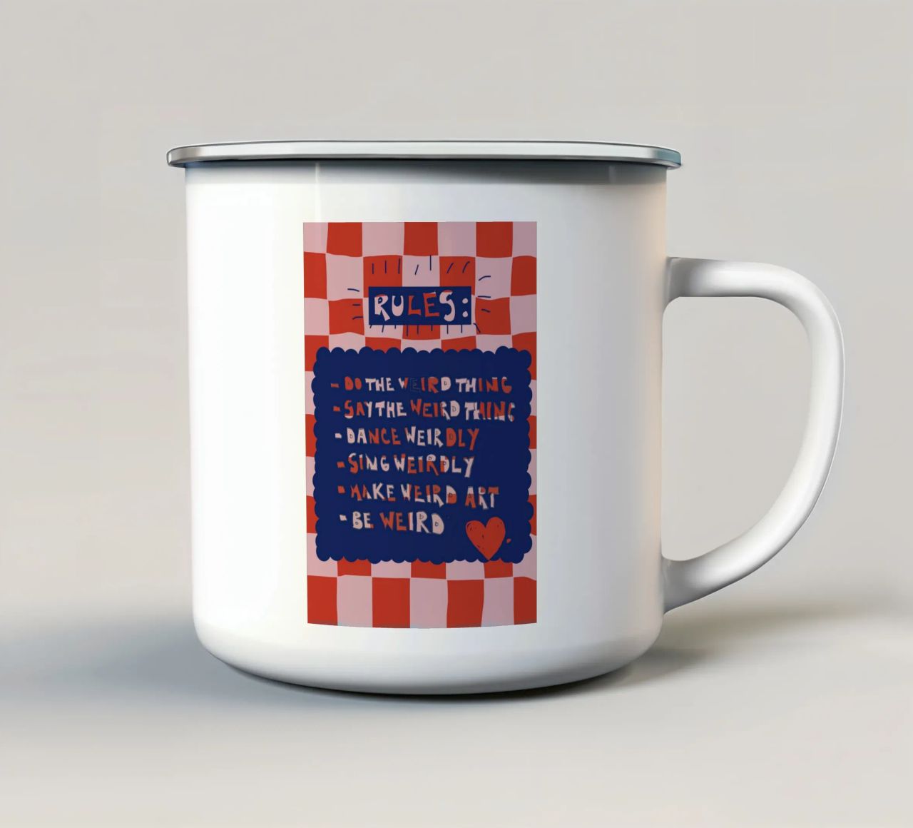 Rules to be yourself tazza in smalto da thesoulhugclub