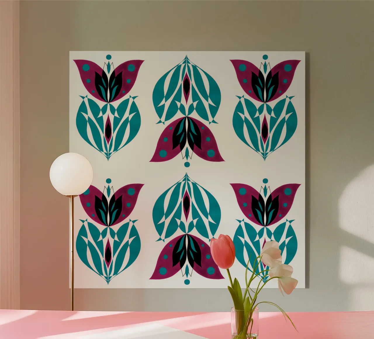 Bloom March Flower (purple) acrylic glass by Pintilina