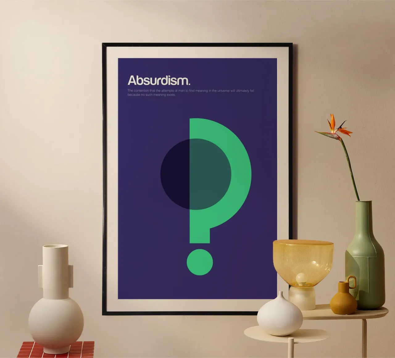 Absurdism poster con telaio in legno da Genís Carreras
