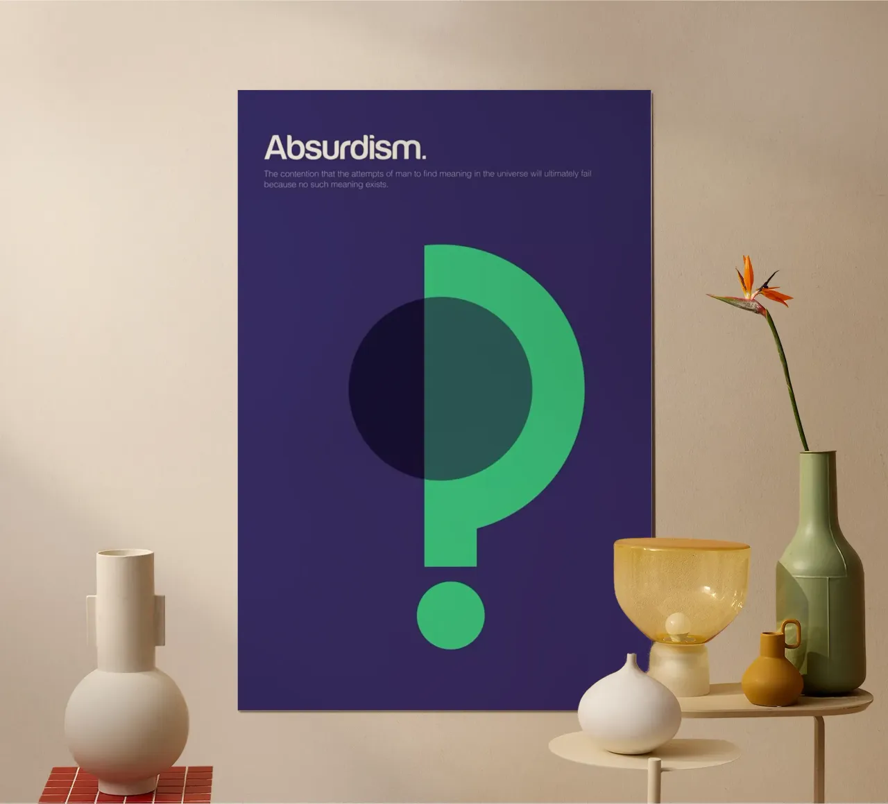 Absurdism poster con telaio in legno da Genís Carreras