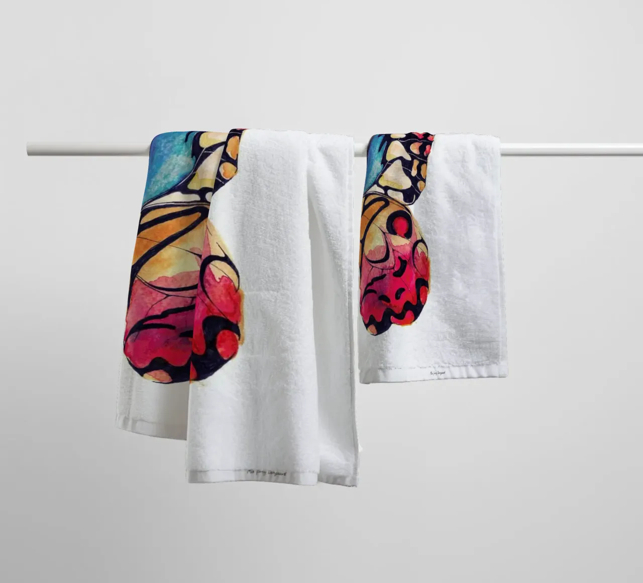 Butterfly Right towel by Mie Frey Damgaard