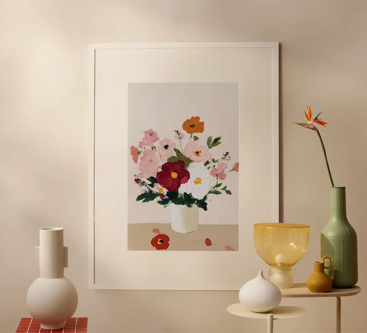 Bloemen abstract, kleurrijke kunstreproducties, abstracte bloemen Poster poster van Little Lila