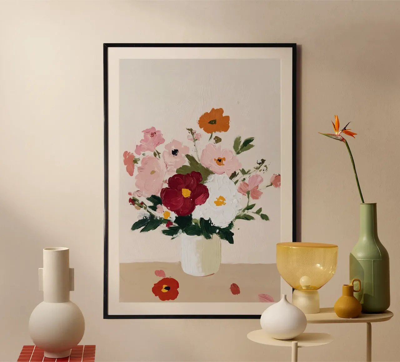 Bloemen abstract, kleurrijke kunstreproducties, abstracte bloemen Poster poster van Little Lila