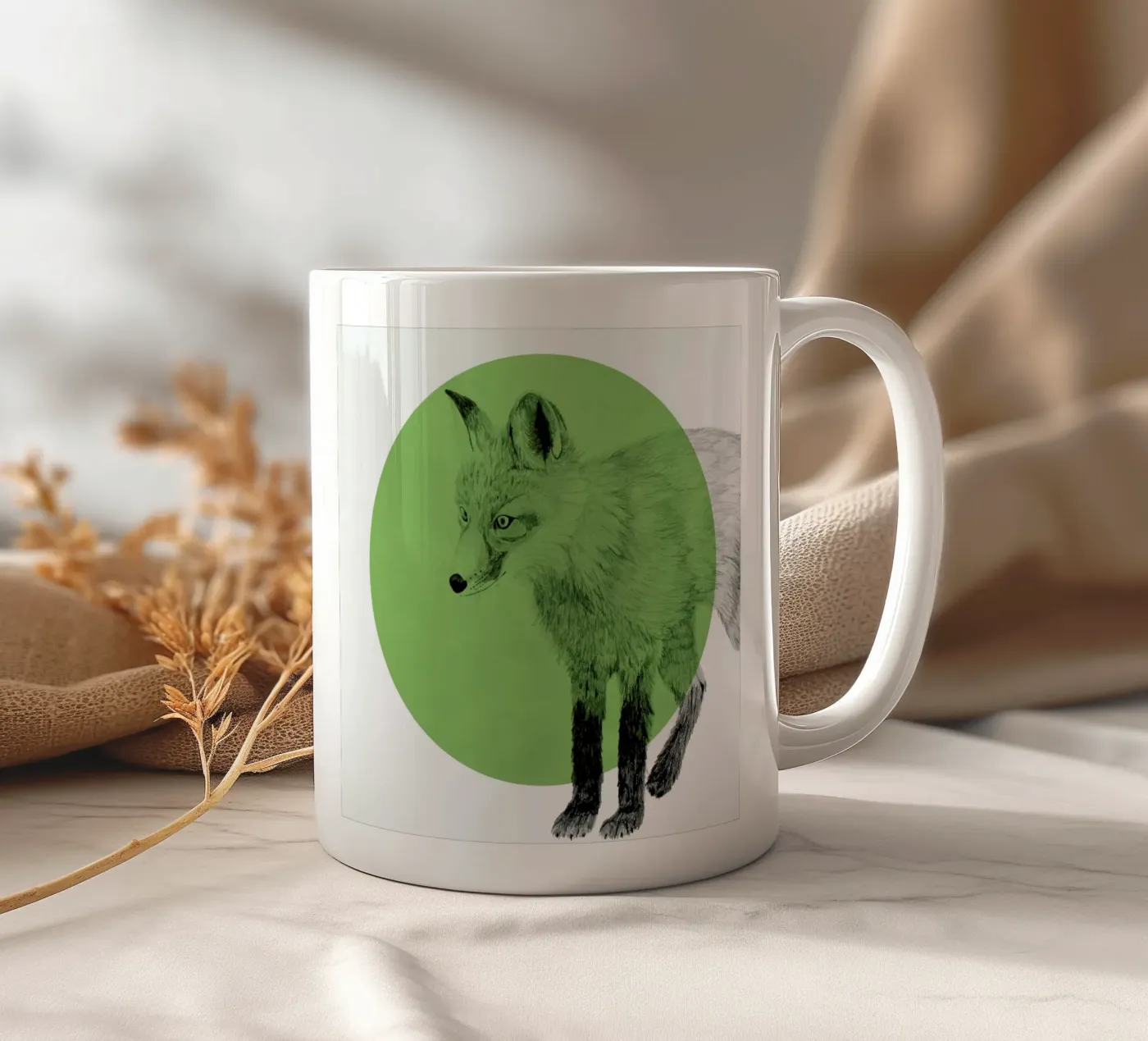 Fox ceramic mug by Morgan Kendall