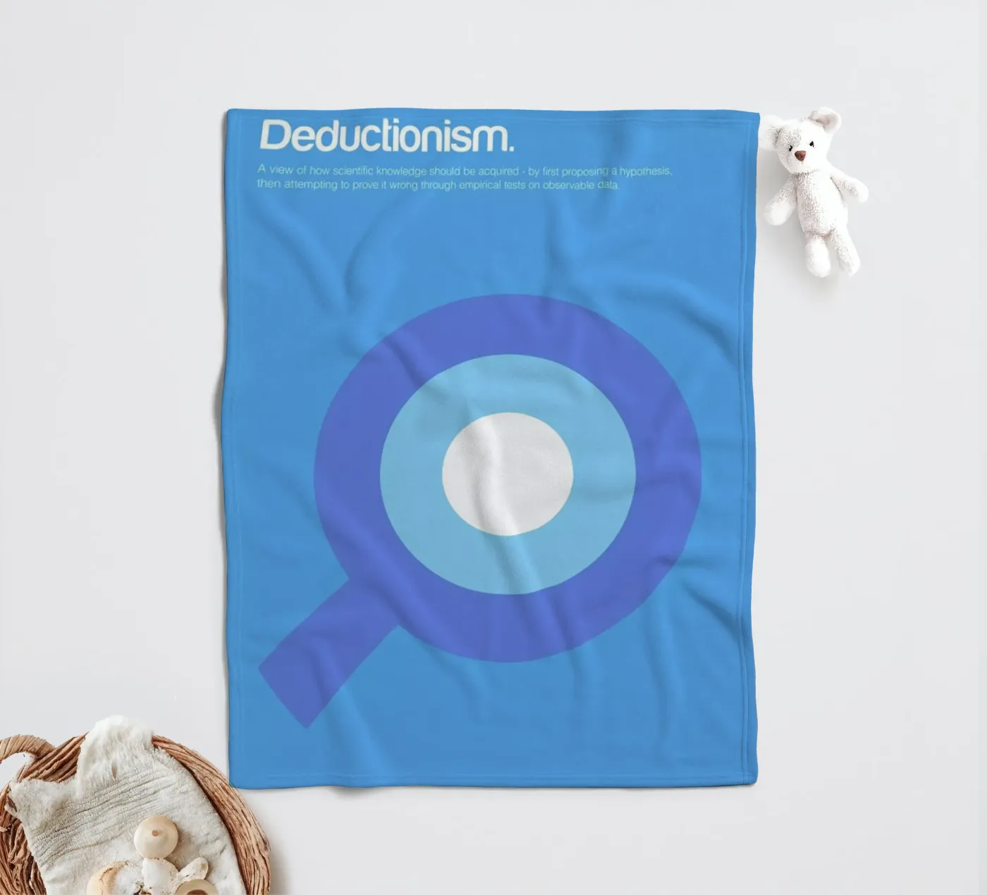 Deductionism fleece blanket by Genís Carreras