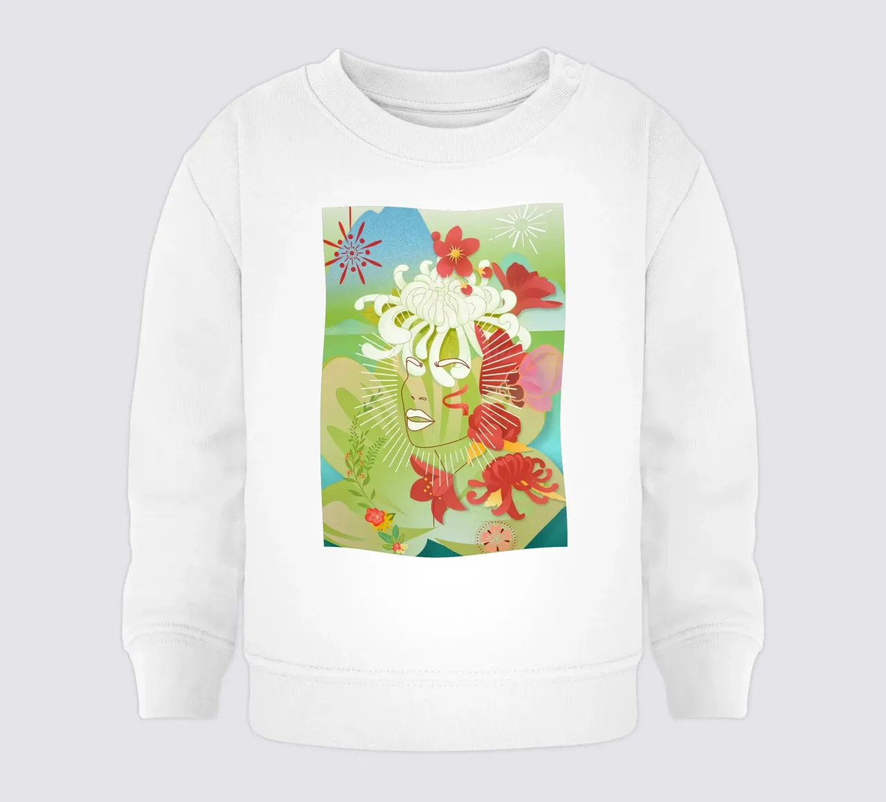 Testa di fiore felpa neonato da Studio Tikao