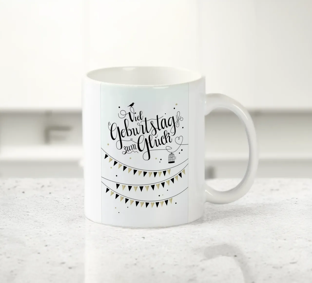 Viel Geburtstag zum Glück tazza in ceramica da Amy & Kurt