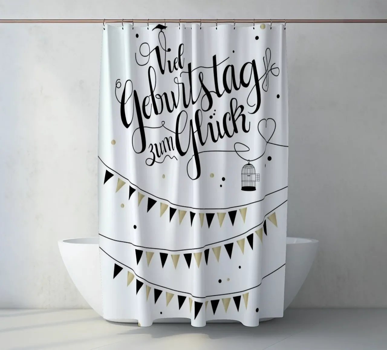 Viel Geburtstag zum Glück shower curtain by Amy & Kurt