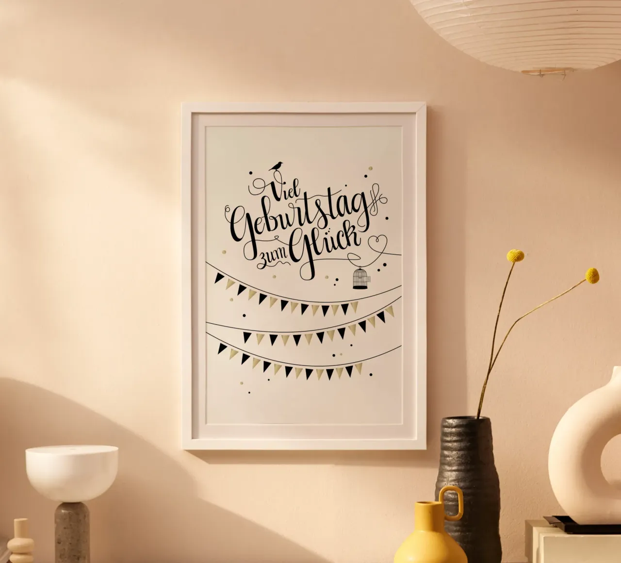 Viel Geburtstag zum Glück poster con telaio in plastica da Amy & Kurt