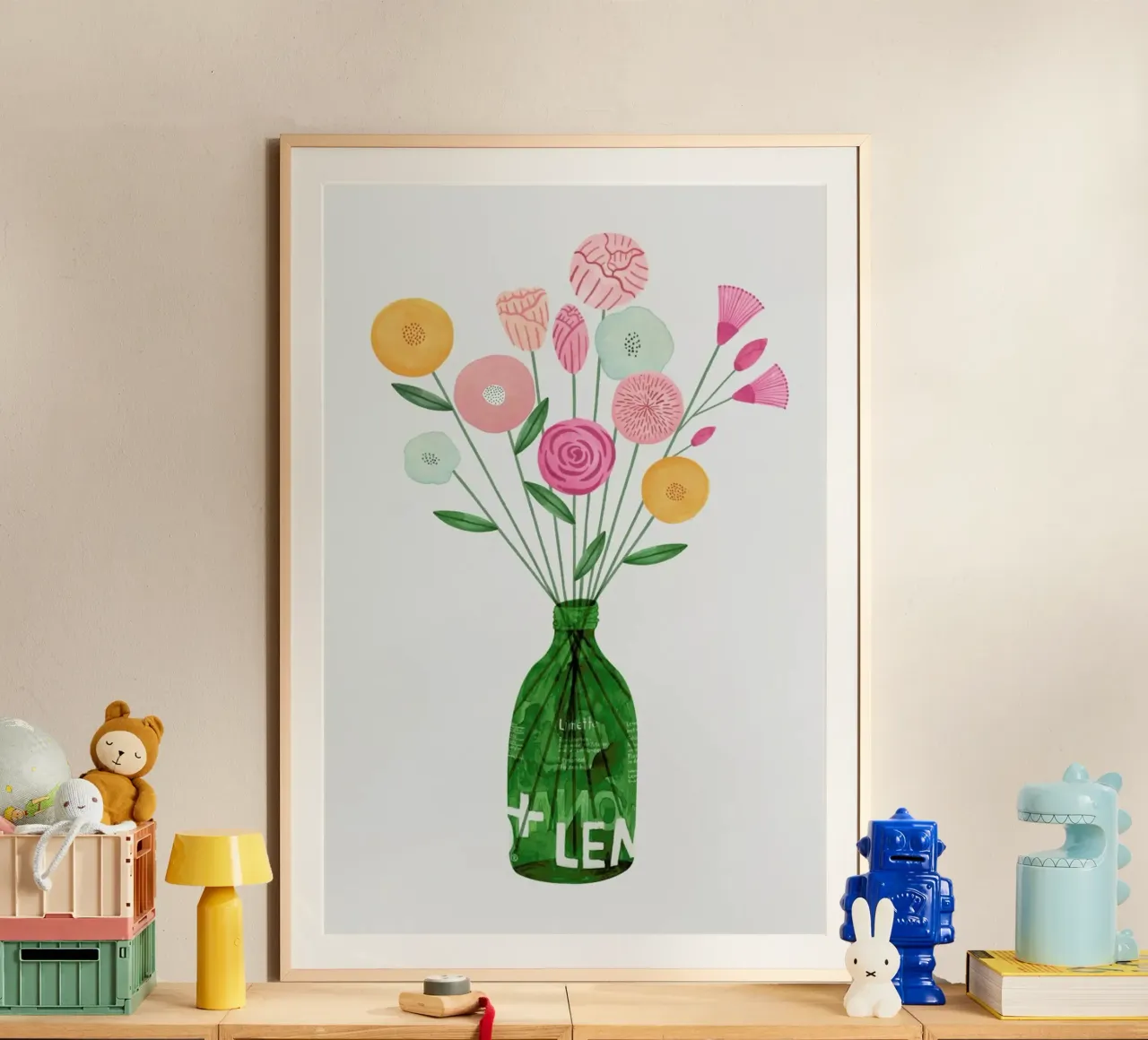 Summer Bottle poster con telaio in plastica da typealive