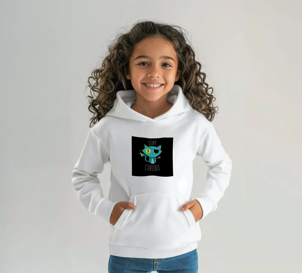 Stay Curious kids hoodie by DinoMike