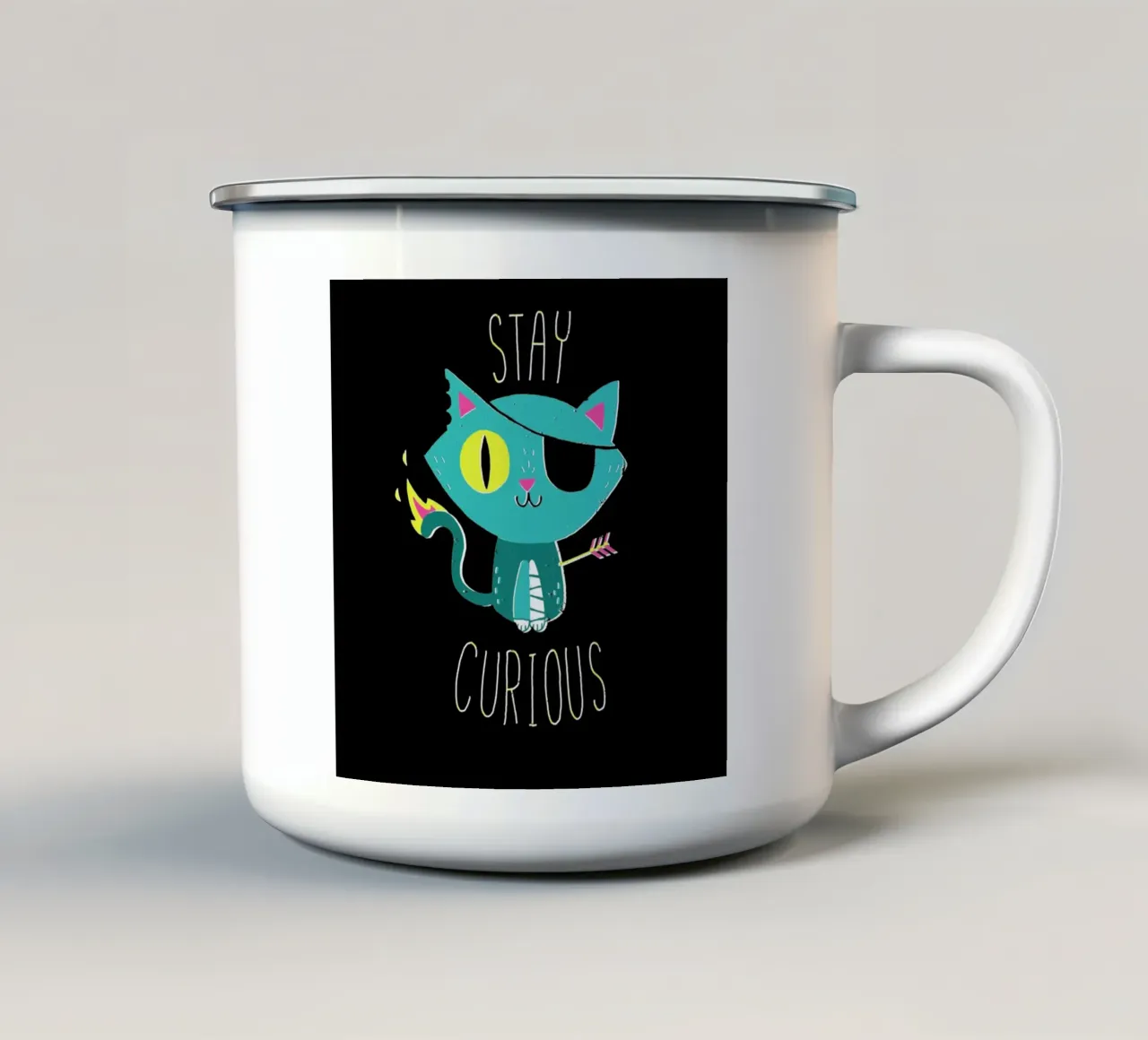 Stay Curious tazza in smalto da DinoMike