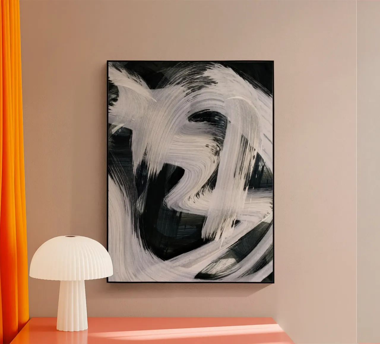 Strokes 20 | Brushstroke Abstract Black & White plexiglass da sabidussi