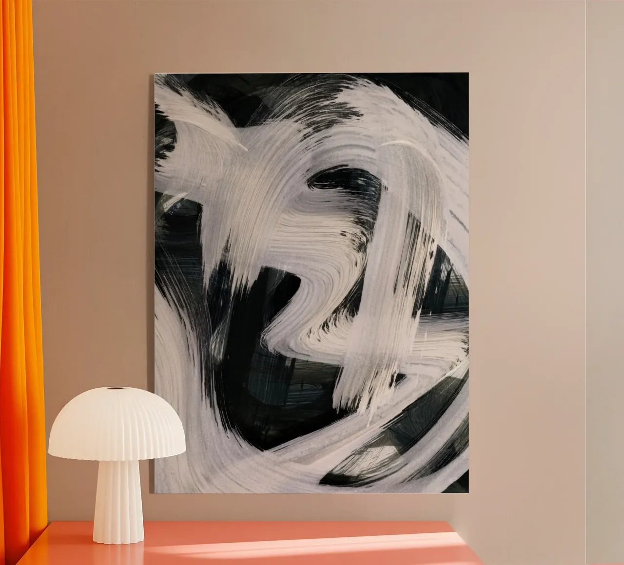 Strokes 20 | Brushstroke Abstract Black & White plexiglass da sabidussi