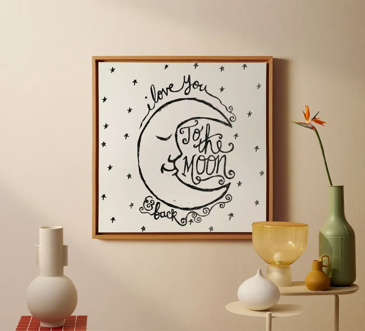 i love you to the moon & back tela con Cornice a cassetta da Matthew Taylor Wilson