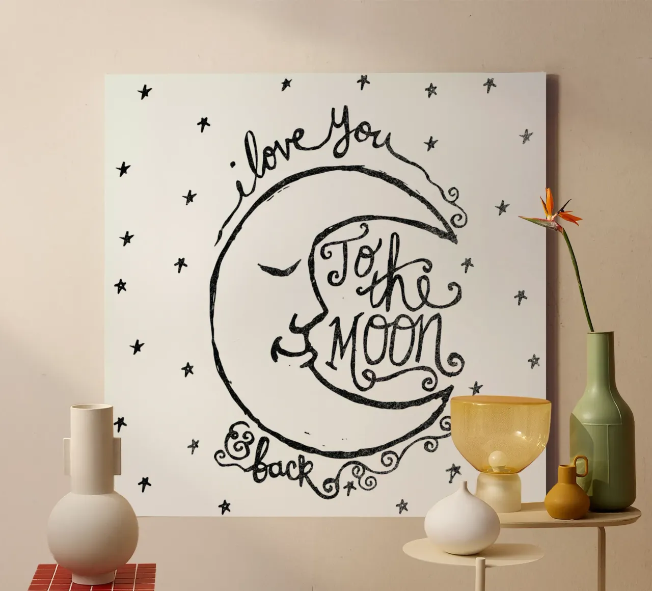 i love you to the moon & back tela con Cornice a cassetta da Matthew Taylor Wilson