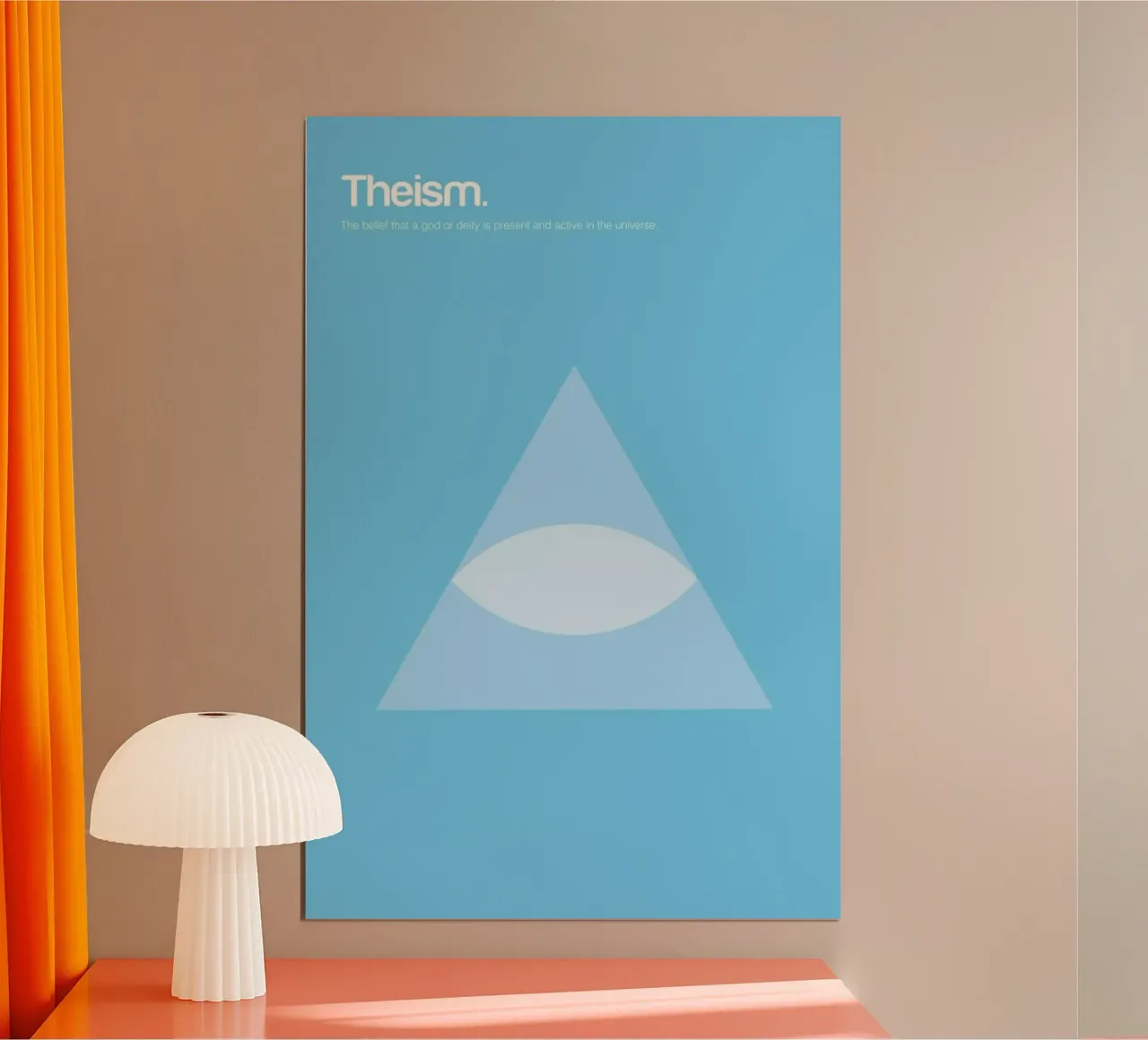 Theism poster con telaio in legno da Genís Carreras