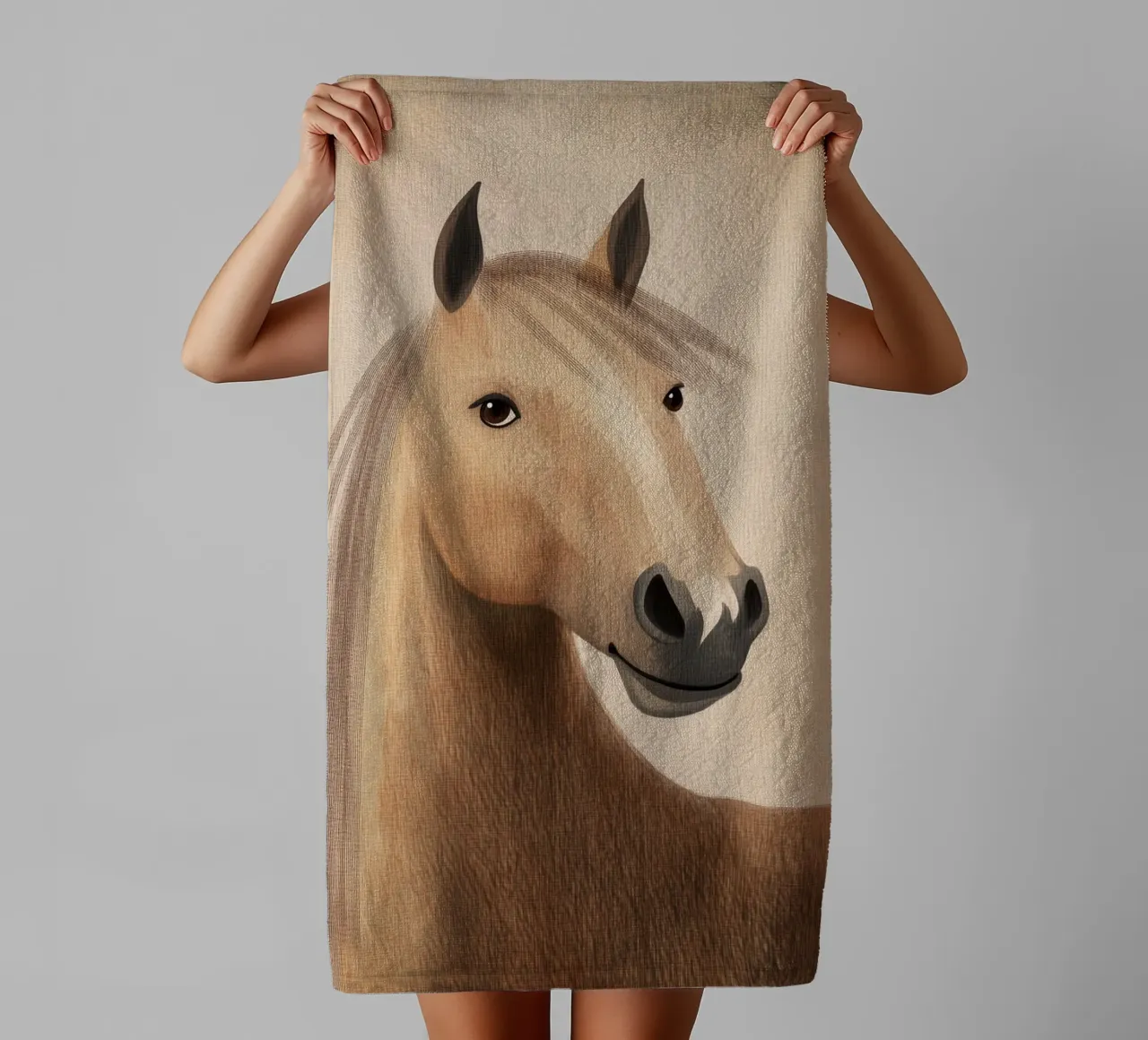 Portrait de cheval tout en douceur serviette de bain de Carinaprint