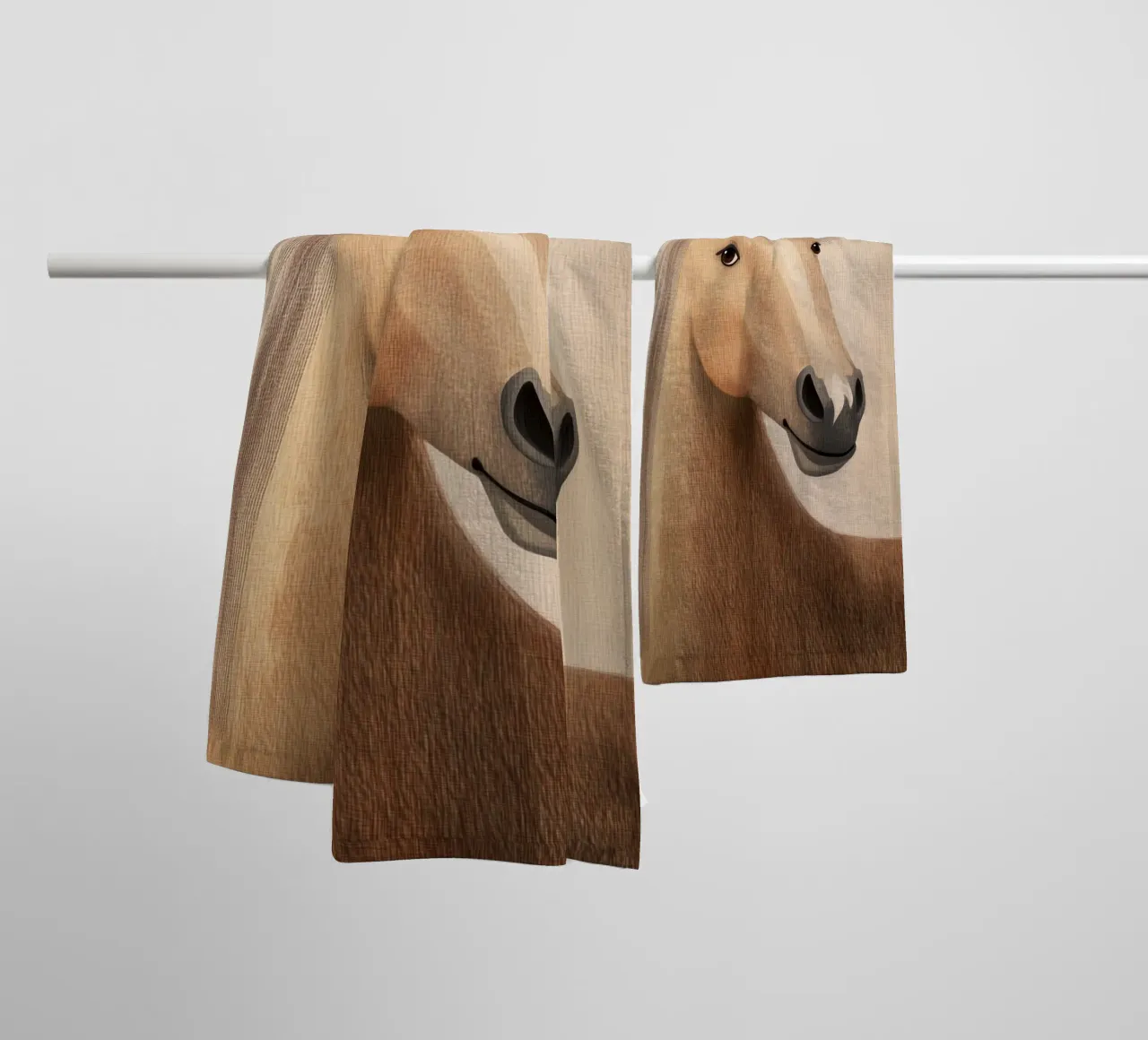 Portrait de cheval tout en douceur serviette de bain de Carinaprint