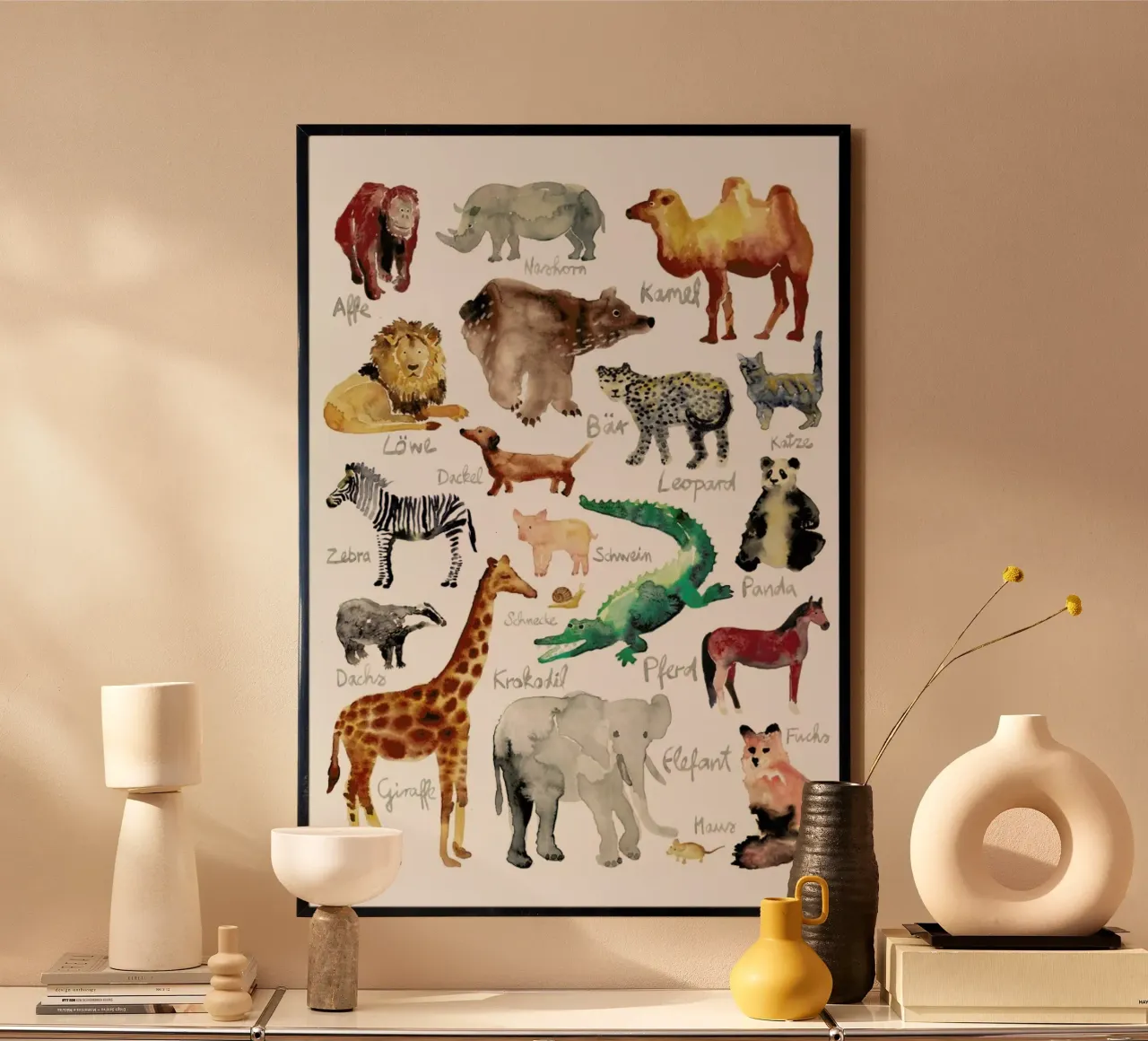 The Animal Kingdom poster con telaio in plastica da Farina Kuklinski