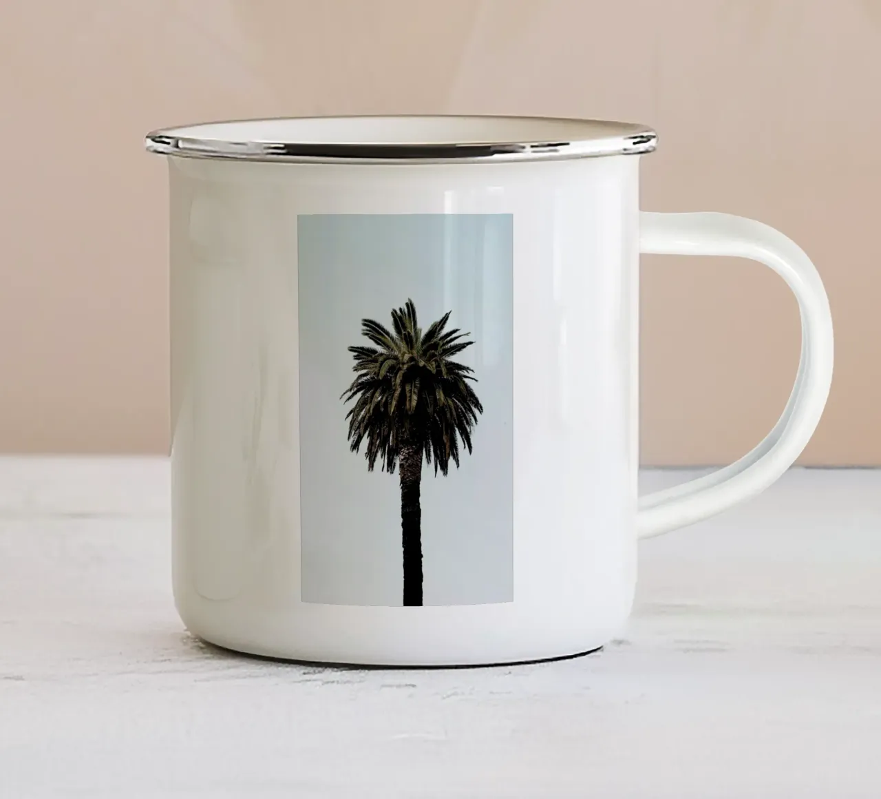Palmtree taza de esmalte de Laura Palm