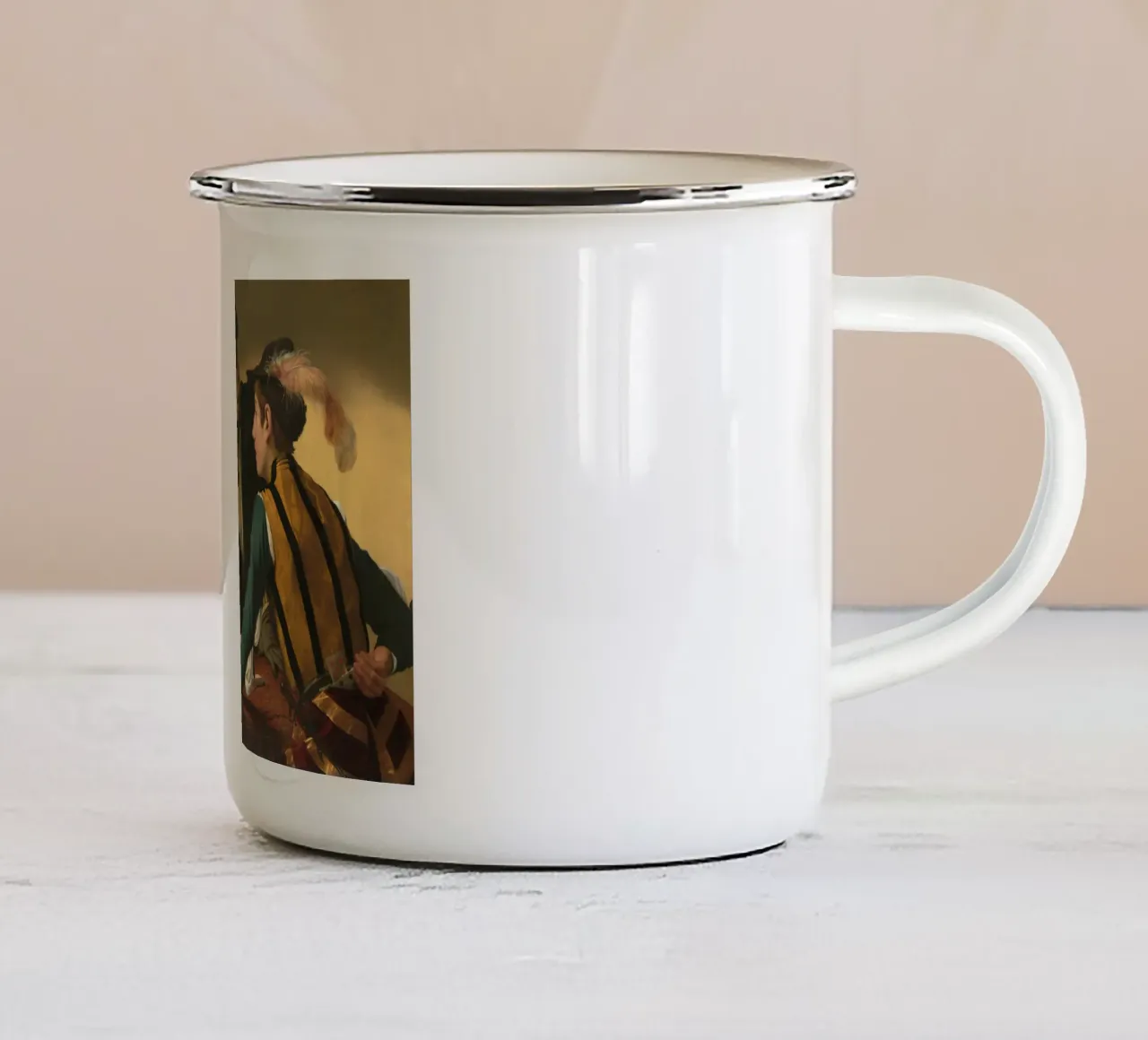 Caravaggio - I cardinali tazza in smalto da Timeless Artworks